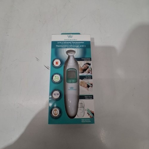 WELLWORKS INFRARED 3-IN-1 THERMOMETER - WHITE / GREEN (MODEL: DET-215) image 2