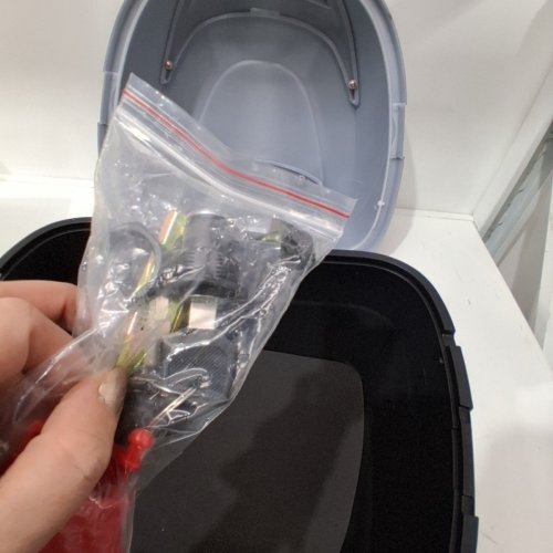 MOTORCYCLE LOCKABLE TAIL TOP BOX CASE WITH LIGHT - BLUE/BLACK image 4