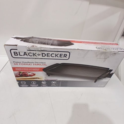 BLACK + DECKER FAMILY SIZE ELECTRIC GRIDDLE WITH REMOVABLE TRAY - 10'' X 18" - BLACK (MODEL: GD1810BC) image 7