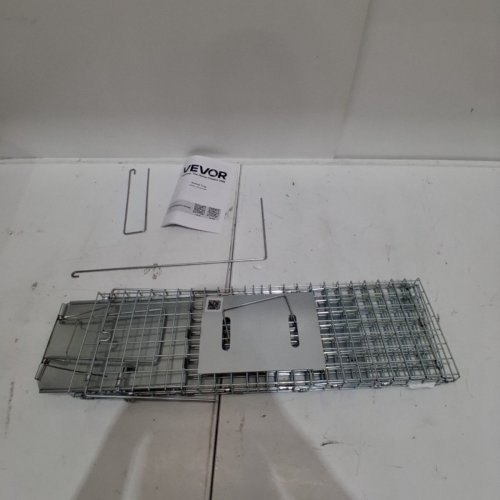 VEVOR HUMANE GALVANIZED IRON ANIMAL TRAP - 24" X 8" X 8" - SILVER (MODEL: LB-18) image 2