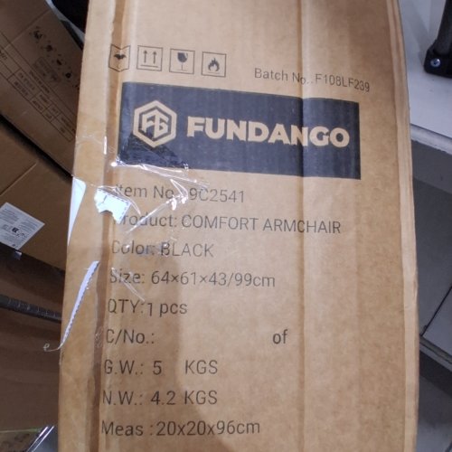 FUNDANGO OUTDOOR COLLAPSIBLE CAMPING CHAIR WITH CUPHOLDER & SIDE POCKET - BLACK (MODEL: 9C2541) image 2