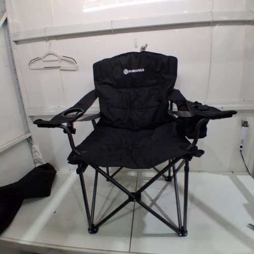 FUNDANGO OUTDOOR COLLAPSIBLE CAMPING CHAIR WITH CUPHOLDER & SIDE POCKET - BLACK (MODEL: 9C2541) image 3