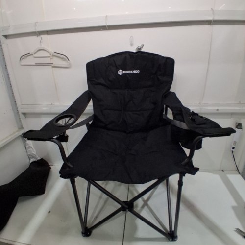 FUNDANGO OUTDOOR COLLAPSIBLE CAMPING CHAIR WITH CUPHOLDER & SIDE POCKET - BLACK (MODEL: 9C2541) image 5