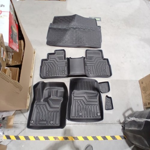 6PC KUST FLOOR MATS AND TRUNK MAT FLOOR CARGO LINERS ALL WEATHER CARPET MATS - FOR 2021-2023 NISSAN ROGUE 2 ROW SEAT - BLACK image 2