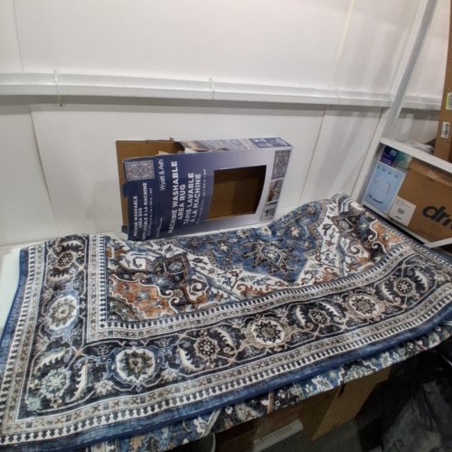 WYATT & ASH IMAGINE CHENILLE WASHABLE AREA RUG - 9FT X 6FT - BLUE image 3