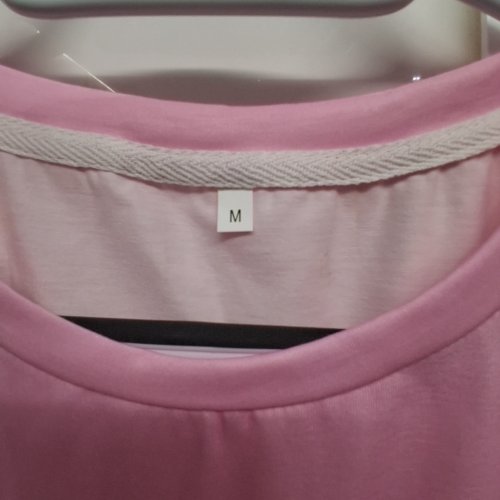 UNISEX LONG SLEEVE CASUAL PULLOVER CREWNECK T-SHIRT - MEDIUM - LIGHT PINK image 2