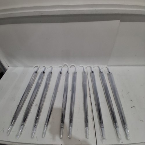 10PK J-HOOK UMBRELLA - WEDDING STYLE - 39" - CLEAR image 2