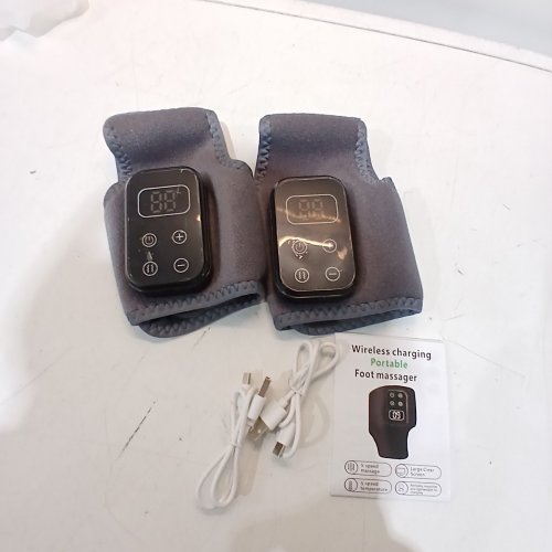 2PK FOOT ANKLE HEATING WRAP VIBRATING MASSAGER - 5 TEMPERATURE LEVELS, 3 VIBRATIONS STRENGTHS - GREY (MODEL: XBL-8688B) image 3