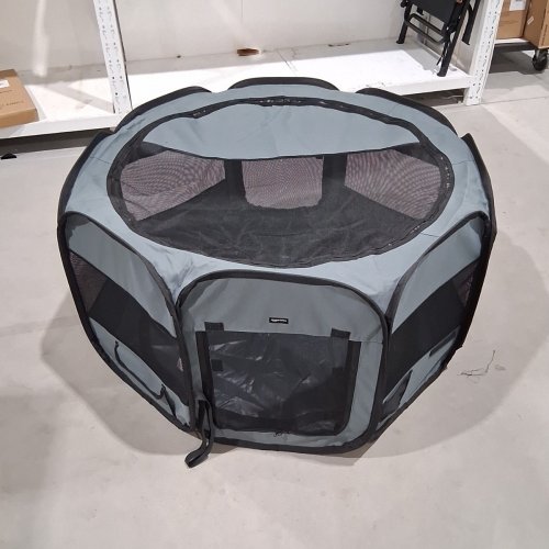AMAZONBASICS PORTABLE SOFT PET DOG TRAVEL PLAYPEN - 41" - GREY image 2