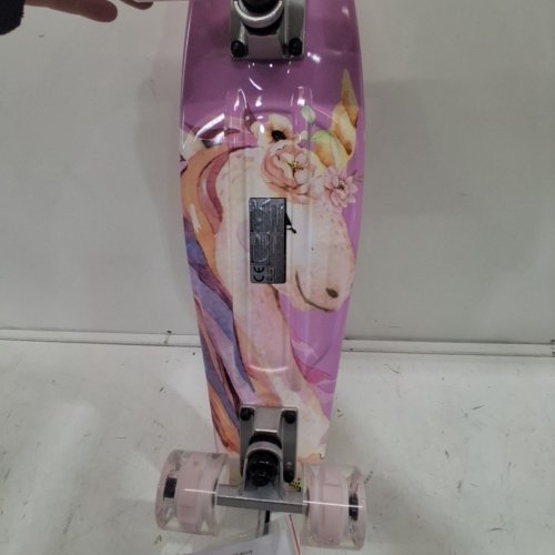 KMX MINI CRUISER SKATEBOARD WITH LED WHEELS - 22" - PINK/UNICORN image 5