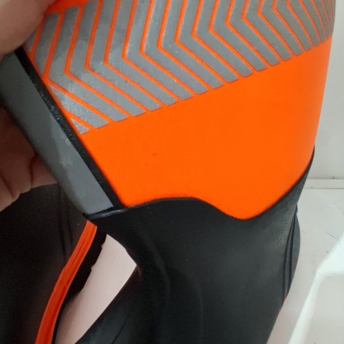 MENS TERRATRAX WATERPROOF STEEL TOE NEOPRENE MUCK MUD BOOTS WITH ANTI-SLIP OUTSOLE - 10 - ORANGE - (STYLE: BJ02-N8) image 3