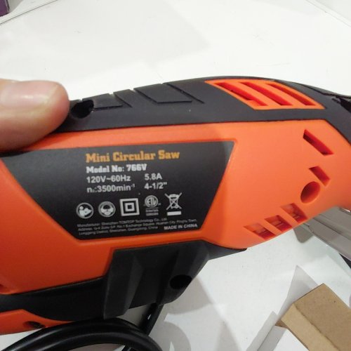 EXTBTFOR MINI CORDED CIRCULAR SAW - 4 1/2" BLADE - 3500 RPM - BLACK / ORANGE (MODEL: 766V) image 3