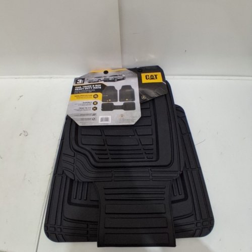 3PC CAT HEAVY DUTY CAR FLOOR MATS - UNIVERSAL FIT - BLACK (MODEL: CAMT-1003-BK) image 2