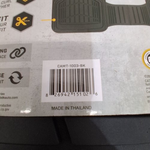 3PC CAT HEAVY DUTY CAR FLOOR MATS - UNIVERSAL FIT - BLACK (MODEL: CAMT-1003-BK) image 3