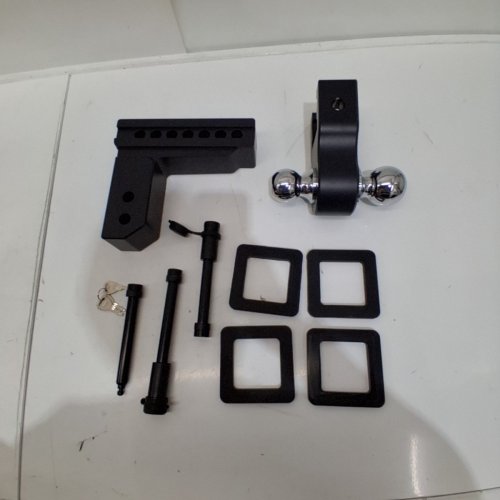 ADJUSTABLE BALL MOUNT TRAILER DROP HITCH - 2" X 2-5/16" - 8000 LBS/18500 LBS - 9" DROP HITCH - BLACK / CHROME image 2