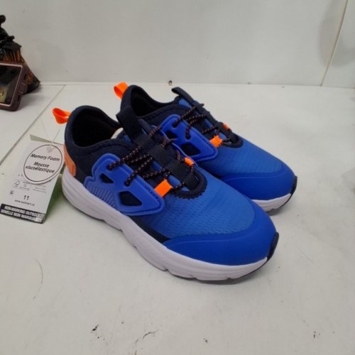 BOYS ATHLETIC WORKS MEMORY FOAM SHOES -TODDLER 11 - BLUE, BLACK, AND ORANGE (STYLE: 46CAGEY26) image 3