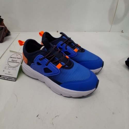 BOYS ATHLETIC WORKS MEMORY FOAM SHOES -TODDLER 11 - BLUE, BLACK, AND ORANGE (STYLE: 46CAGEY26) image 4