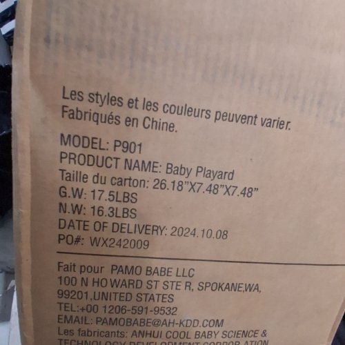 PAMO BABE PORTABLE CRIB BABY PLAYPEN WITH MATTRESS AND STORAGE BAG - 39.4" X 27.6" X 25".6 - BLACK - (MODEL : P901) image 5