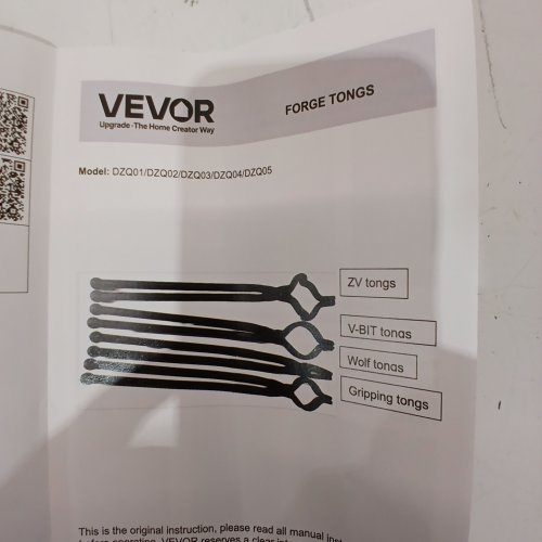 4 ASSTD VEVOR BLACKSMITH FORGE TONGS - 18" - BLACK image 3