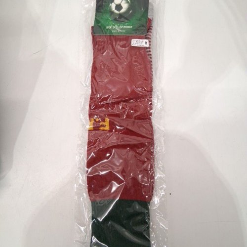 MEN'S F.P.F. FOOTBALL SOCCER SOCKS - MEDIUM - RED/GREEN/GREY image 2