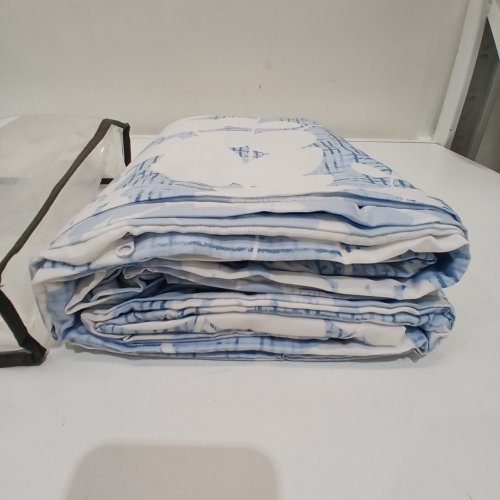 HITIME DUVET COVER SET SOFT & BREATHABLE WITH ZIPPER ENCLOSURE - QUEEN - BLUE/WHITE image 3