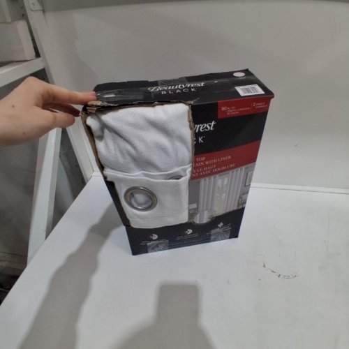(2 PANEL) BEAUTYREST GROMMET TOP BLACKOUT CURTAIN WITH LINER - 52" X 90" - WHITE (MODEL: 6699105) image 4