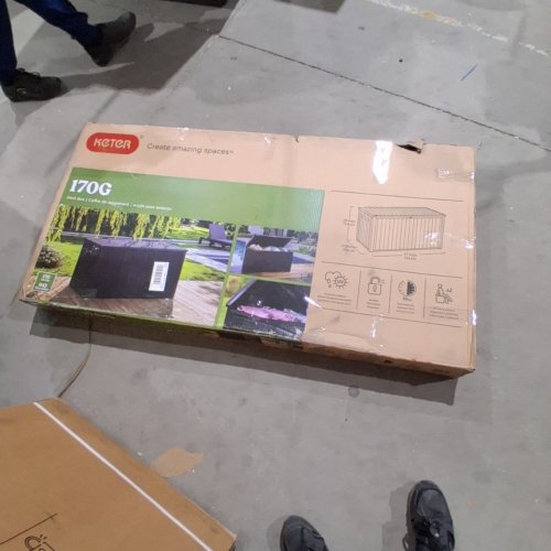 KETER OUTDOOR WEATHER RESISTANT UV RESIN STORAGE DECK BOX - 170GAL - BLACK (MODEL: 1969092) image 6