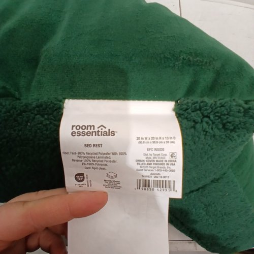 ROOM ESSENTIALS FAUX SHEARLING COMFORT SUPPORT BED REST PILLOW - 20" X 20" - GREEN image 5