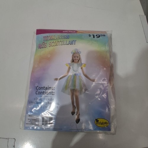 3PC PARTYHOLICS TWINKLECORN UNICORN COSTUME - MEDIUM (8-10) - MULTICOLOUR image 2