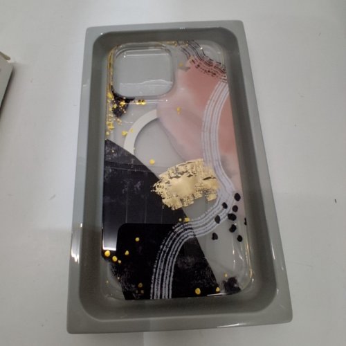 HEYDAY MAGSAFE CASE FOR IPHONE 14 PRO MAX - ABSTRACT BLACK/GOLD/PINK image 2