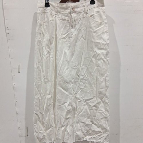 WOMEN'S JEANS MAXI SKIRT - LARGE - WHITE image 2