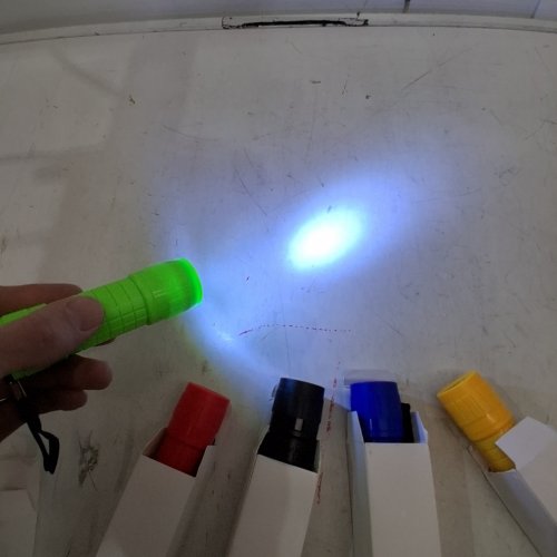 5PK PLASTIC SMALL MINI LED FLASHLIGHT - 100LM, BATTERY POWERED - ASSORTED COLOURS image 2