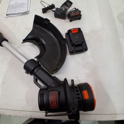 BLACK+DECKER 10" STRING TRIMMER/EDGER - 20V MAX LITHIUM BATTERY WITH CHARGER - BLACK/ORANGE (MODEL: LST201) image 3