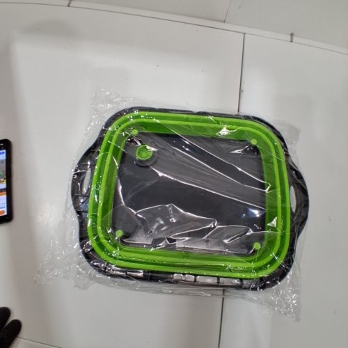 3PC MULTIFUNCTIONAL COLLAPSIBLE CUTTING BOARD/DRAIN BASKETS - GREEN/BLACK image 4