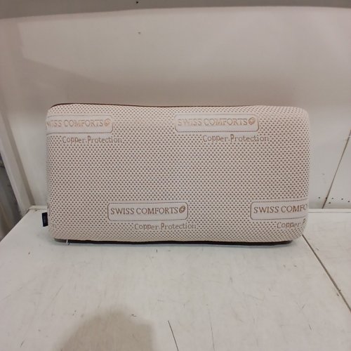 SWISS COMFORTS COPPER MEMORY PILLOW - 24" X 16" X 5" - WHITE/COPPER image 2