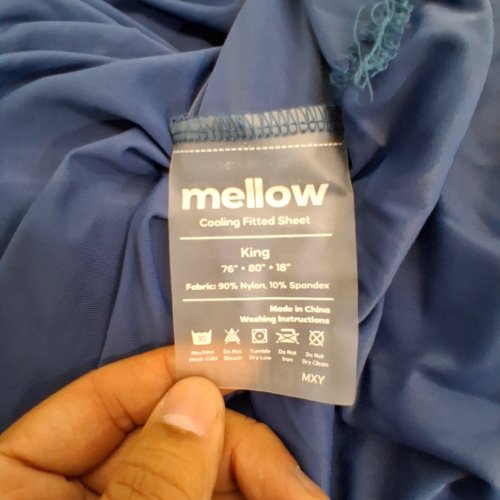 MELLOW EASY FIT COOLING FITTED SHEET - SHEET ONLY - KING - DEEP BLUE image 2