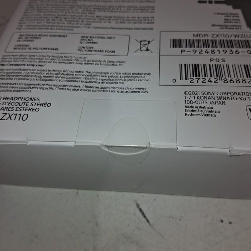SONY MDR-ZX110 WIRED OVER-EAR HEADPHONES - 3.5MM AUX - WHITE (MODEL: MDR-ZX110) image 4