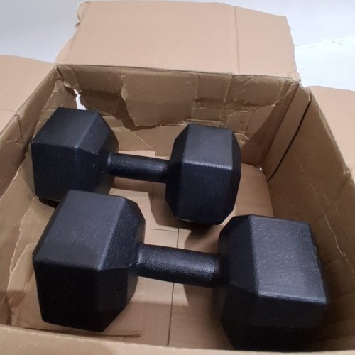 2PK DUMBBELL WEIGHTS - 16.53 LBS - BLACK image 2
