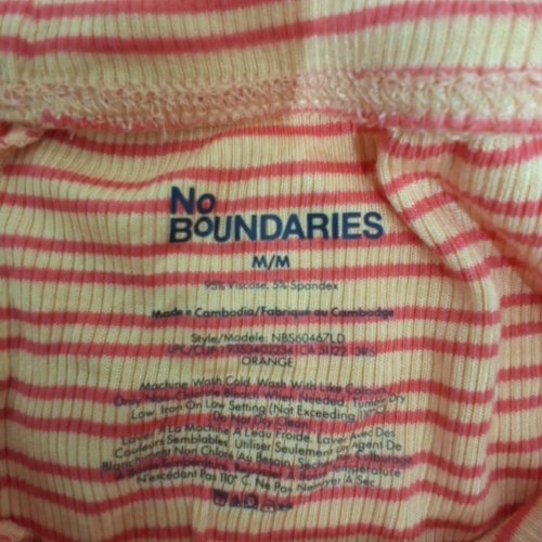 WOMEN'S NO BOUNDARIES STRETCHY FOLDOVER SHORTS - MEDIUM - ORANGE STRIPE (STYLE: NB560467L0) image 3