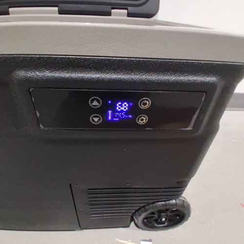 EUHOMY PORTABLE APP CONTROL DUAL-ZONE ADJUSTABLE COOLING REFRIGERATOR FREEZER / COOLER WITH HIGH-EFFICIENCY FROST-FREE COMPRESSOR / LCD DIGITAL CONTROL / HANDLE & WHEELS - 75QT - BLACK / GREY (MODEL: U75 / CF011-75BL-CAEH) image 2