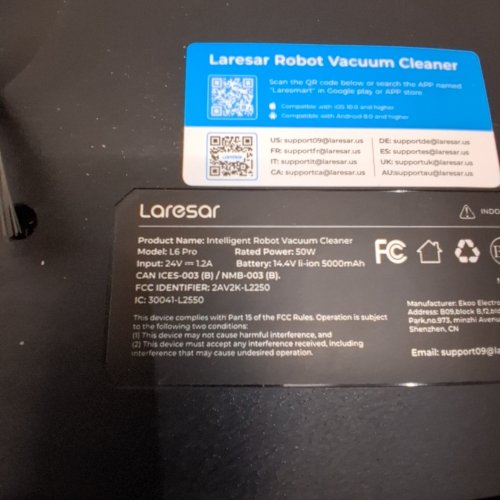 LARESAR 3-IN-1 3500PA SELF-CHARGING & AUTO DIRT DISPOSAL ROBOT VACUUM CLEANER & MOP - 3.5L DUSTBIN, WIFI SMART MAPPING, APP/GOOGLE/ALEXA CONTROL - BLACK (MODEL: L6 PRO/ CRV502) image 8