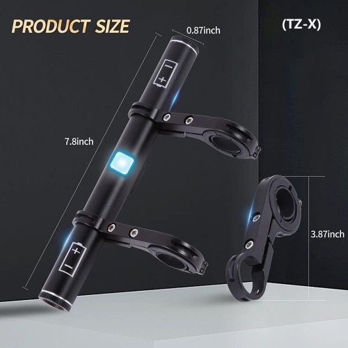 HORIZONTAL BICYCLE EXTENSION FRAME WITH TYPE-C CHARGING - BLACK (STYLE: XA-818) image 2