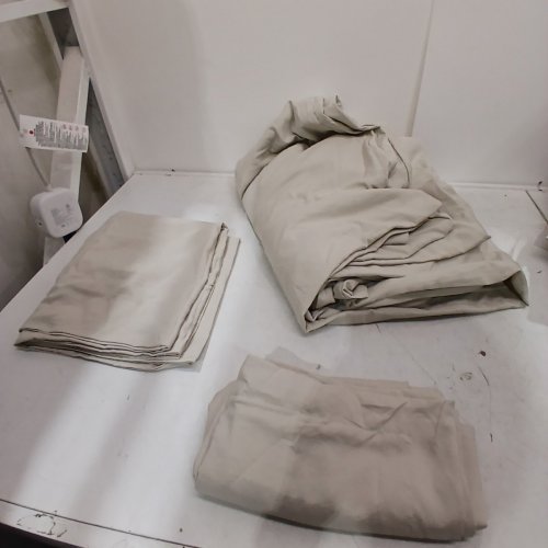 3PC WARMTH BRINGS LOVE WASHED COTTON DUVET BEDDING SET - OVERSIZED KING - BEIGE image 2