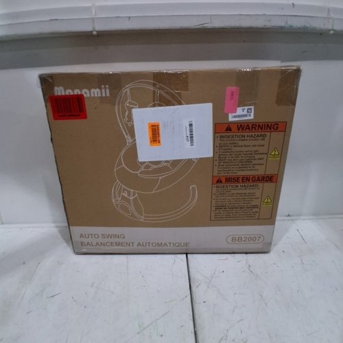 MONAMII ELECTRIC BABY SWING WITH BLUETOOTH SPEAKER AND REMOTE - 5-SPEED - LIGHT GREY/BROWN (MODEL: BB2007) image 4
