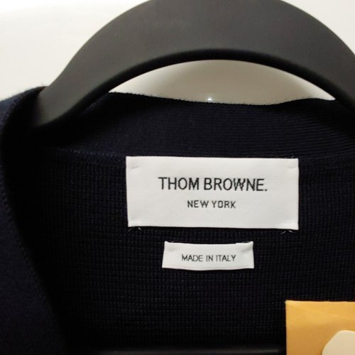 MEN'S THOM BROWNE MERINO WOOL 4-BAR MILANO STITCH CARDIGAN - 1 - NAVY / WHITE image 5