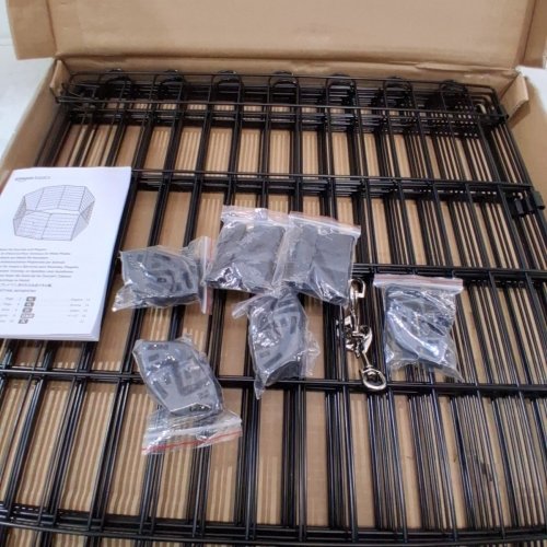 PETS AMAZON BASICS FOLDABLE METAL EXERCISE PLAYPEN WITH NO DOOR - 24" X 30" - BLACK (MODEL: ‎9004-30A) image 3