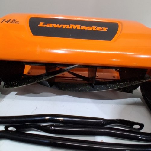 LANMASTER PUSH REEL LAWN MOWER - 14" - BLACK/ORANGE (MODEL: LMRM1401) image 3