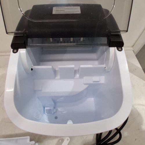 SIMZLIFE COUNTERTOP ICE MAKER MACHINE WITH HANDLE, BASKET AND SCOOP - MAKES 26 LBS PER DAY - BLACK (MODEL: IM003-BBL-CAZX) image 5