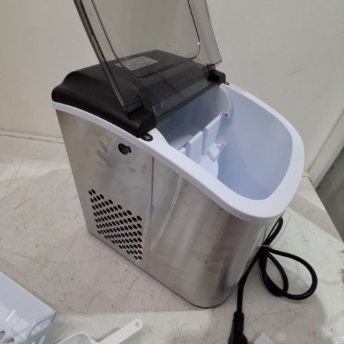 SIMZLIFE COUNTERTOP ICE MAKER MACHINE WITH HANDLE, BASKET AND SCOOP - MAKES 26 LBS PER DAY - BLACK (MODEL: IM003-BBL-CAZX) image 8