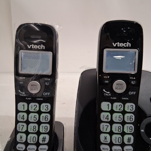 VTECH DECT 6.0 HANDSET CORDLESS HOME PHONE ANSWERING SYSTEMS WITH ANSWERING MACHINE - CALLER ID, 14 MINUTES RECORDING TIME, STORES 30 CALLS - BLACK - (MODEL: CS6224-21) image 2